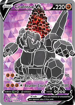 Full Art Pokémon Pokémon card Coalossal V 173/185 from Vivid Voltage expansion