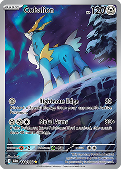 Illustration rare Pokémon card Cobalion 144/86 from Black Bolt expansion