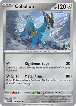 Rare Pokémon card Cobalion 66/86 from Black Bolt expansion