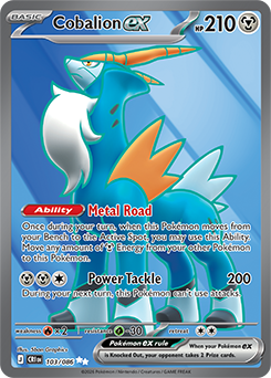 Carte Pokémon Ultra rare Cobaltium ex 103/86 de la série Chaos Ascendant