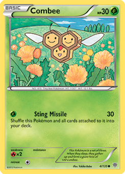 Common Pokémon card Combee 4/135 from Plasma Storm expansion