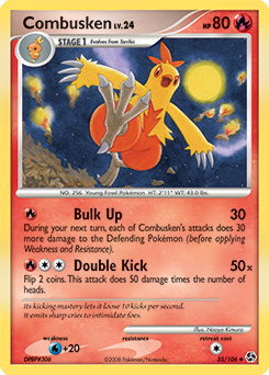 Uncommon Pokémon card Combusken 35/106 from Great Encounters expansion