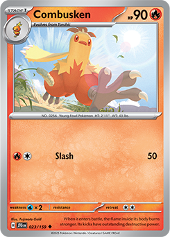 Uncommon Pokémon card Combusken 23/159 from Journey Together expansion