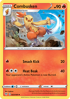Uncommon Pokémon card Combusken 23/189 from Darkness Ablaze expansion