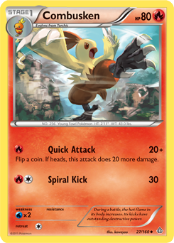 Uncommon Pokémon card Combusken 27/160 from Primal Clash expansion