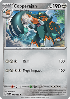 Uncommon Pokémon card Copperajah 110/159 from Journey Together expansion