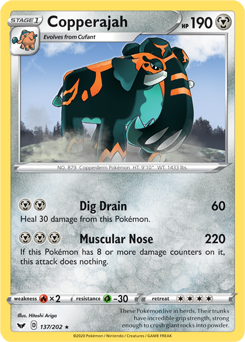 Copperajah 137/202 Pokémon card from Sword & Shield for sale at best price