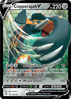 Copperajah V 136/192 Pokémon card from Rebel Clash for sale at best price