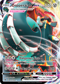 Pokémon Rebel Clash Ultra Rare Full Art Copperajah V 136/192 M/NM 