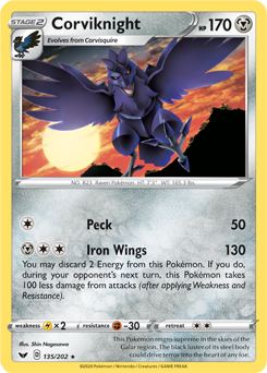 Corviknight 135/202 Pokémon card from Sword & Shield for sale at best price