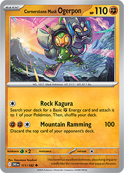 Uncommon Pokémon card Cornerstone Mask Ogerpon 111/182 from Destined Rivals expansion
