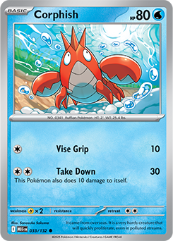 Common Pokémon card Corphish 33/132 from Mega Evolution expansion