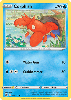Common Pokémon card Corphish 032/172 from Brilliant Stars expansion