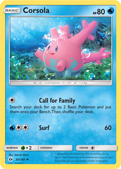 Corsola 36/149 Pokémon card from Sun & Moon for sale at best price