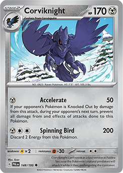 Corviknight 148/193 Pokémon card from Paldea Evolved for sale at best price