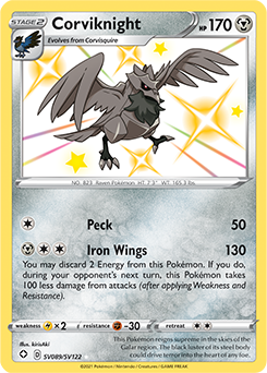 Shining Pokémon Pokémon card Corviknight SV089/SV122 from Shining Fates expansion
