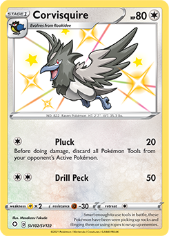 Shining Pokémon Pokémon card Corvisquire SV102/SV122 from Shining Fates expansion