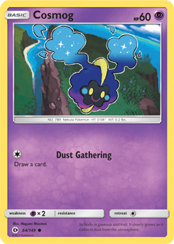 Common Pokémon card Cosmog 64/149 from Sun & Moon expansion