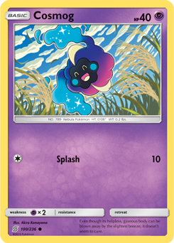 Common Pokémon card Cosmog 100/236 from Unified Minds expansion