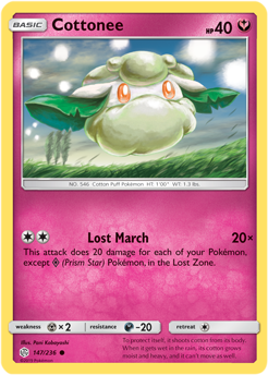 Cottonee 147/236 Pokémon card from Cosmic Eclipse for sale at best price