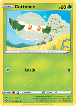 Cottonee 5/202 Pokémon card from Sword & Shield for sale at best price