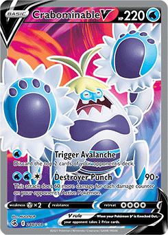 Full Art V Pokémon card Crabominable V 248/264 from Fusion Strike expansion