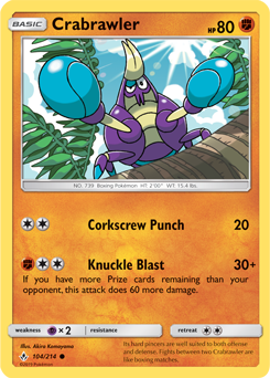 Crabrawler 104/214 Pokémon card from Unbroken Bonds for sale at best price