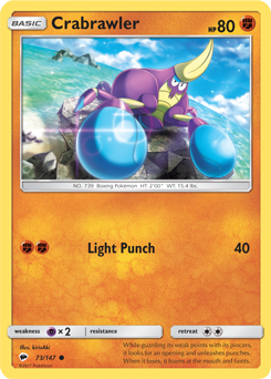Crabrawler 73/147 Pokémon card from Burning Shadows for sale at best price
