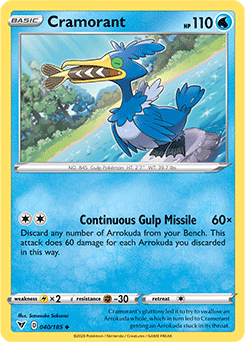 Uncommon Pokémon card Cramorant 040/185 from Vivid Voltage expansion