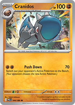 Common Pokémon card Cranidos 44/84 from Pitch Black expansion