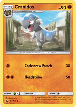 Cranidos 64/156 Pokémon card from Untra Prism for sale at best price