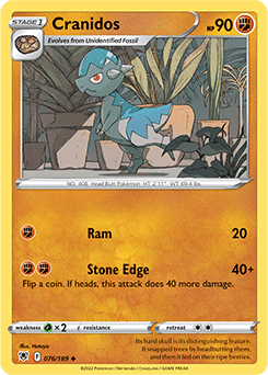 Cranidos 076/189 Pokémon card from Astral Radiance for sale at best price