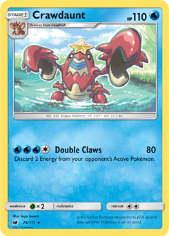 Crawdaunt 25/111 Pokémon card from Crimson Invasion for sale at best price