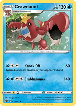 Crawdaunt 39/163 Pokémon card from Battle Styles for sale at best price