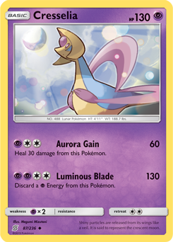 Uncommon Pokémon card Cresselia 87/236 from Unified Minds expansion