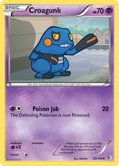 Croagunk 65/149 Pokémon card from Boundaries Crossed for sale at best price