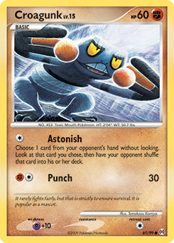 Carte Pokémon Croagunk 61/99 de la série Arceus en vente au meilleur prix