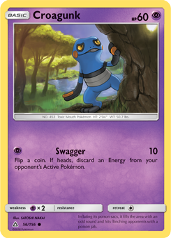 Croagunk 56/156 Pokémon card from Untra Prism for sale at best price