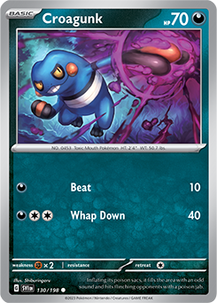 Common Pokémon card Croagunk 130/198 from Scarlet & Violet expansion