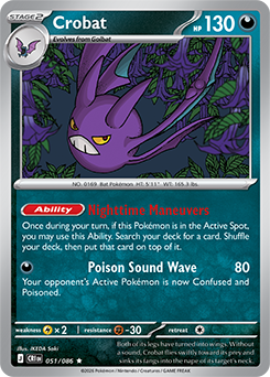Rare Pokémon card Crobat 51/86 from Chaos Rising expansion