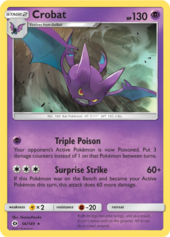 Crobat 56/149 Pokémon card from Sun & Moon for sale at best price
