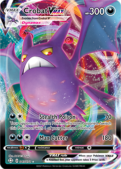 Ultra rare VMAX Pokémon card Crobat VMAX 045/072 from Shining Fates expansion