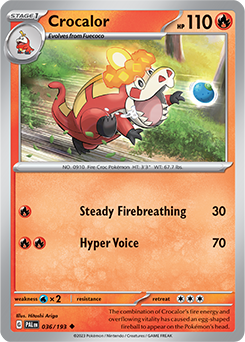 Uncommon Pokémon card Crocalor 036/193 from Paldea Evolved expansion