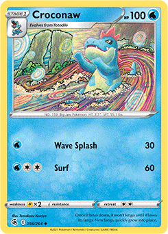 Uncommon Pokémon card Croconaw 56/264 from Fusion Strike expansion