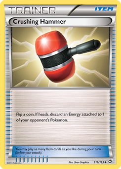 Uncommon Pokémon card Crushing Hammer 111/113 from Legendary Treasures expansion