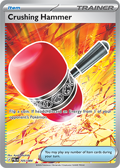 Ultra rare Pokémon card Crushing Hammer 105/84 from Pitch Black expansion