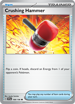 Common Pokémon card Crushing Hammer 168/198 from Scarlet & Violet expansion