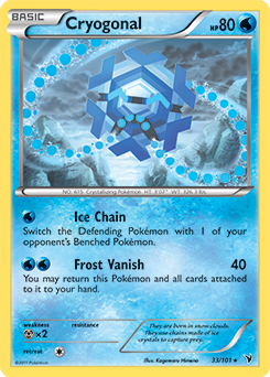 Rare Pokémon card Cryogonal 33/101 from Noble Victories expansion