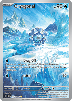 Illustration rare Pokémon card Cryogonal 111/86 from Black Bolt expansion