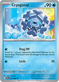 Uncommon Pokémon card Cryogonal 27/86 from Black Bolt expansion
